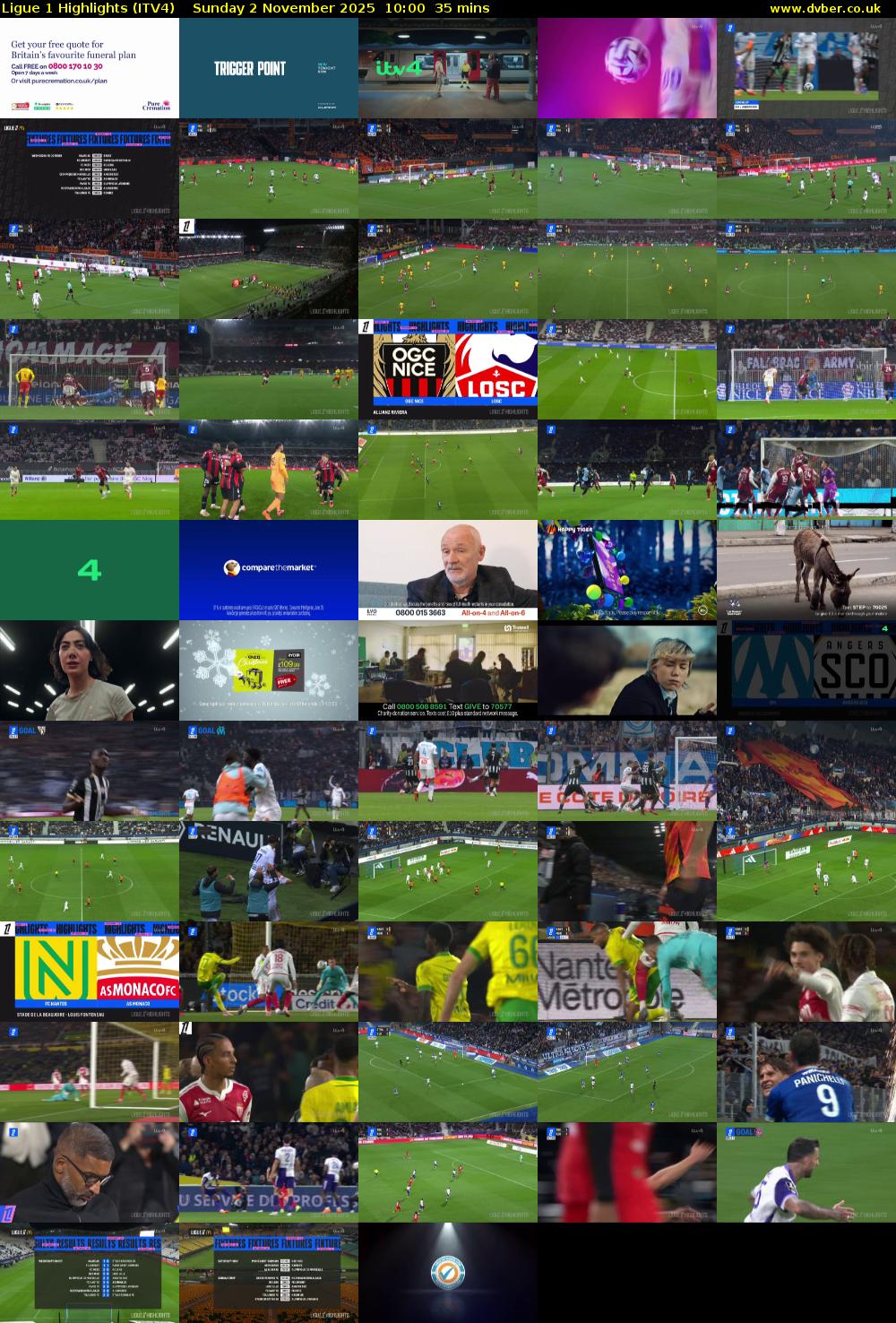Ligue 1 Highlights (ITV4) Sunday 2 November 2025 10:00 - 10:35