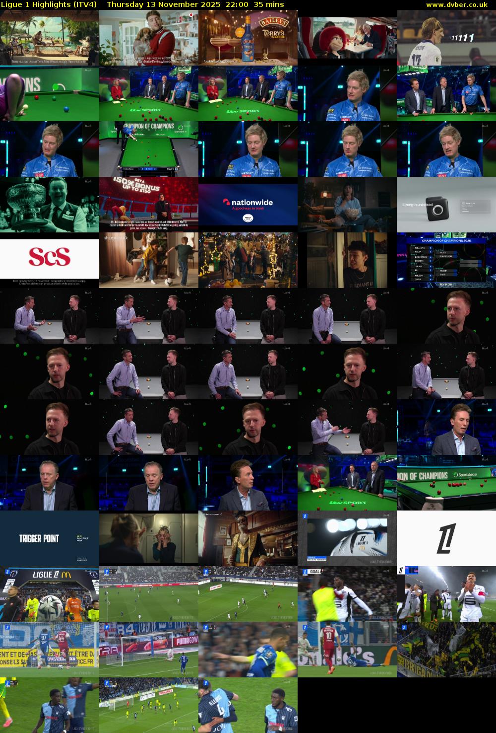 Ligue 1 Highlights (ITV4) Thursday 13 November 2025 22:00 - 22:35