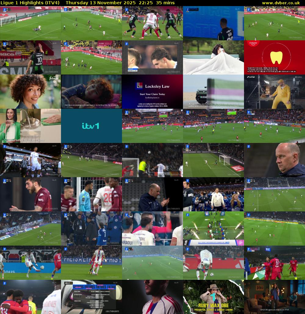 Ligue 1 Highlights (ITV4) Thursday 13 November 2025 22:25 - 23:00