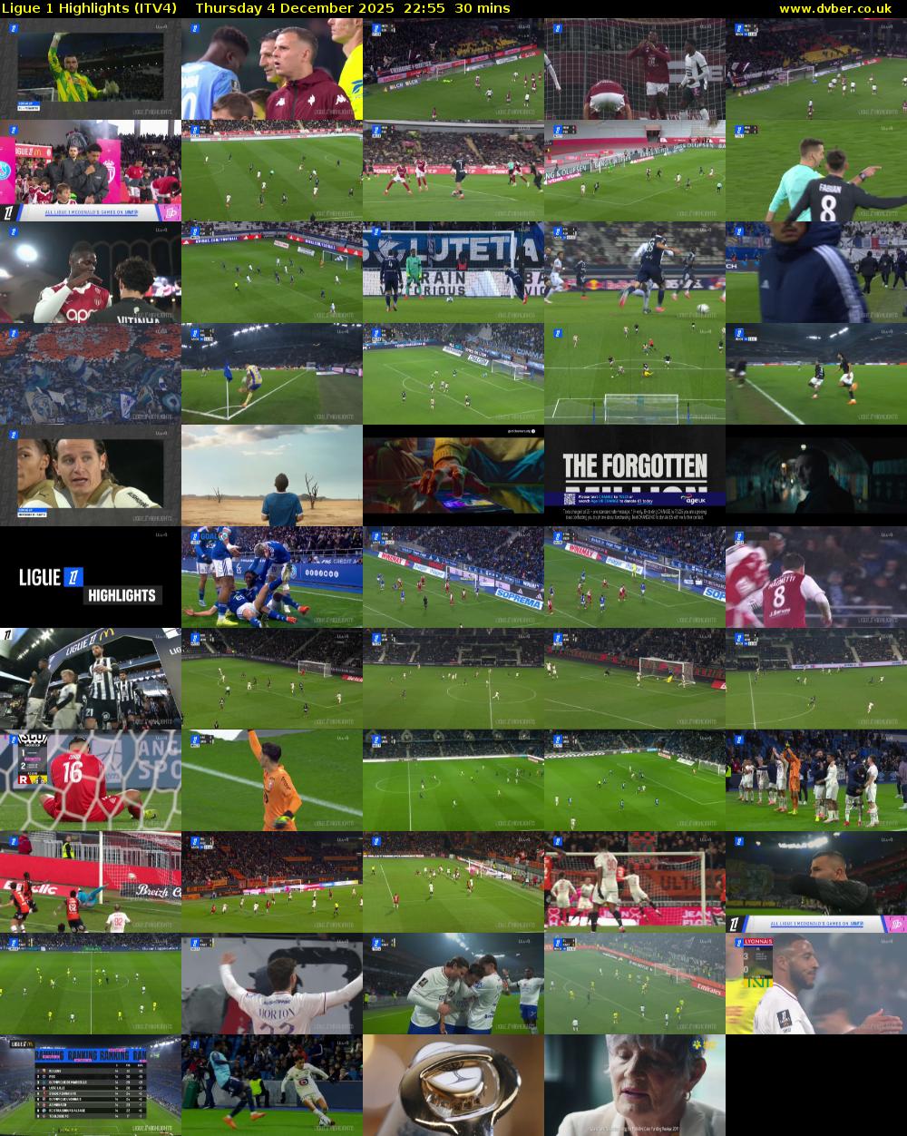 Ligue 1 Highlights (ITV4) Thursday 4 December 2025 22:55 - 23:25