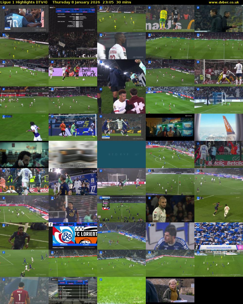 Ligue 1 Highlights (ITV4) Thursday 8 January 2026 23:05 - 23:35