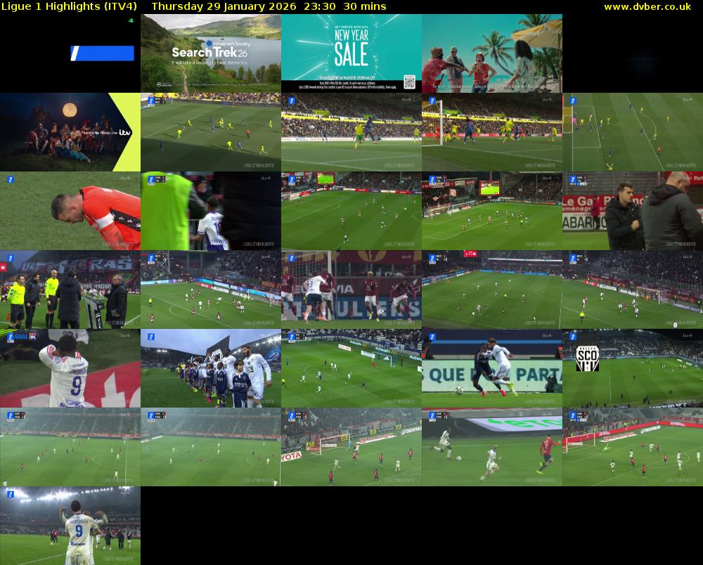 Ligue 1 Highlights (ITV4) Thursday 29 January 2026 23:30 - 00:00