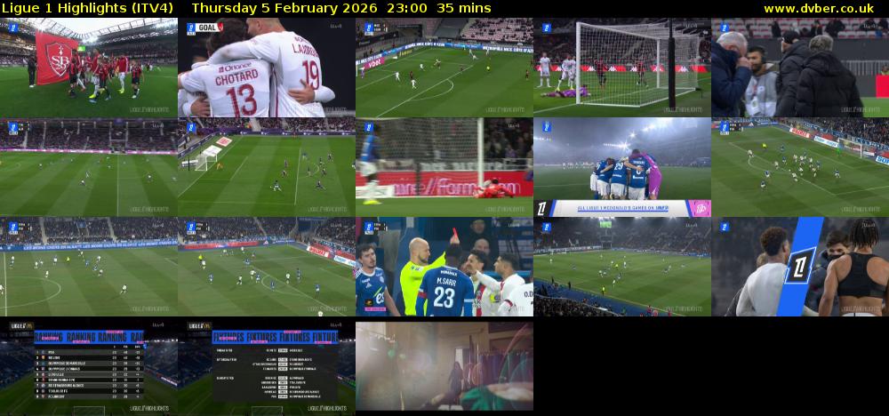 Ligue 1 Highlights (ITV4) Thursday 5 February 2026 23:00 - 23:35