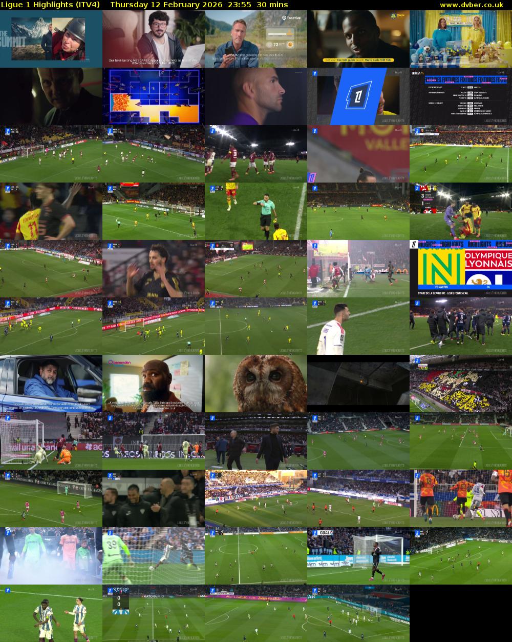 Ligue 1 Highlights (ITV4) Thursday 12 February 2026 23:55 - 00:25