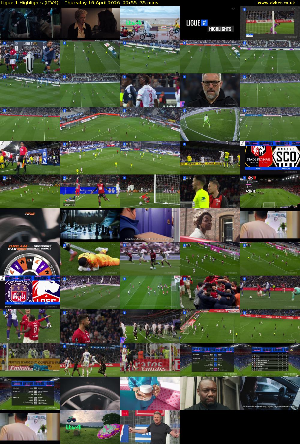 Ligue 1 Highlights (ITV4) Thursday 16 April 2026 22:55 - 23:30