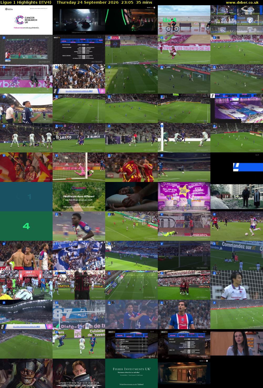Ligue 1 Highlights (ITV4) Thursday 24 September 2026 23:05 - 23:40