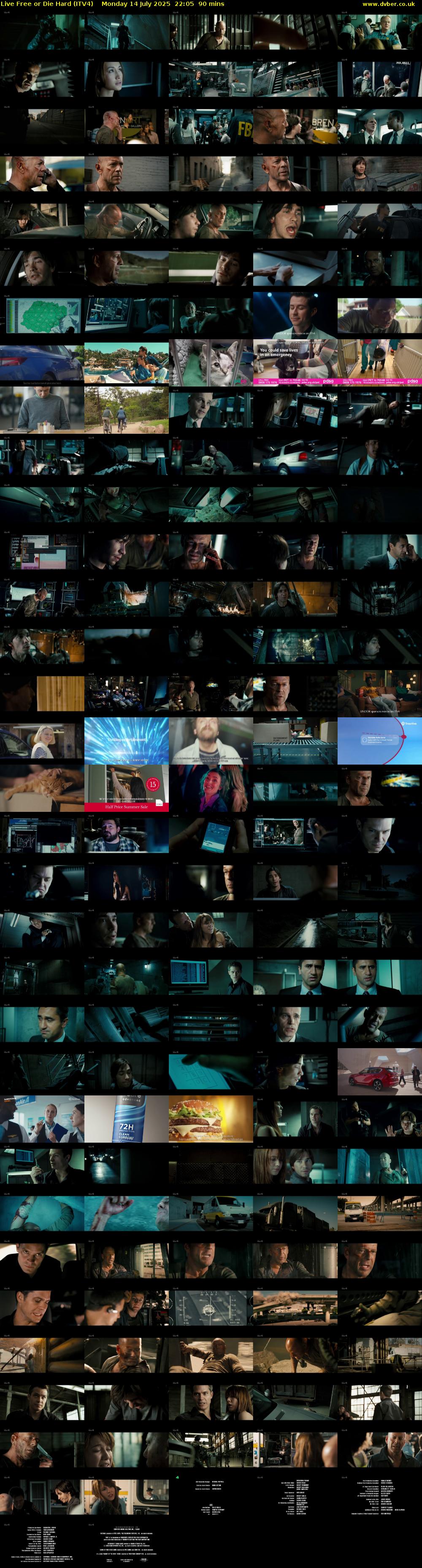 Live Free or Die Hard (ITV4) Monday 14 July 2025 22:05 - 23:35