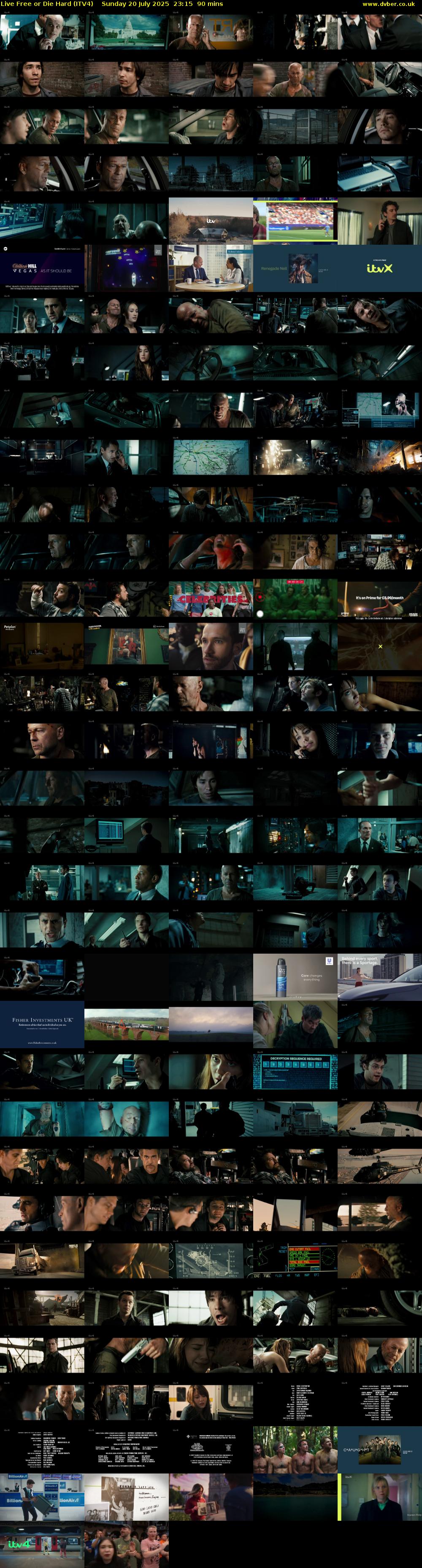 Live Free or Die Hard (ITV4) Sunday 20 July 2025 23:15 - 00:45