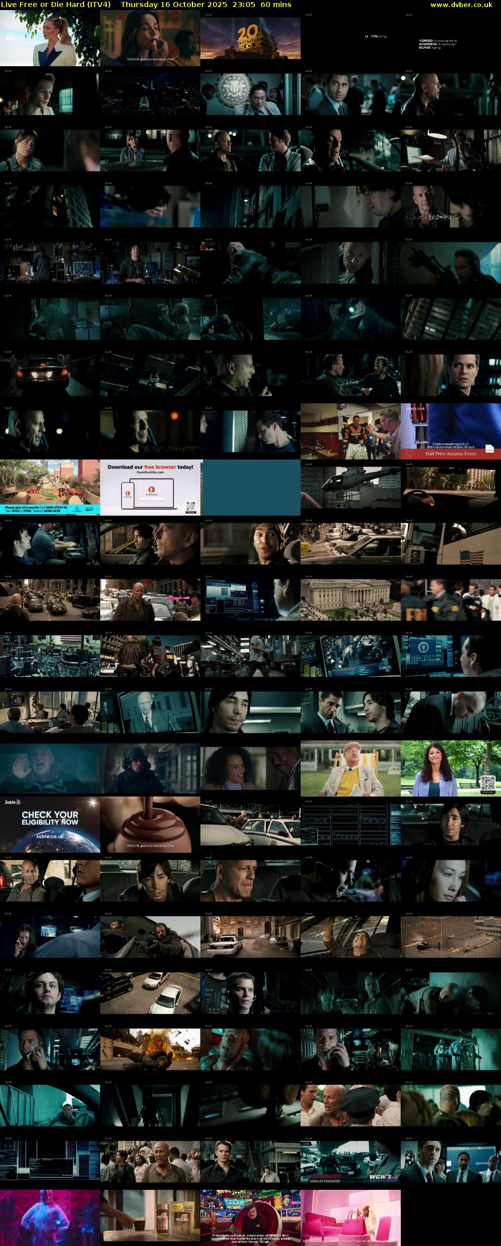 Live Free or Die Hard (ITV4) Thursday 16 October 2025 23:05 - 00:05