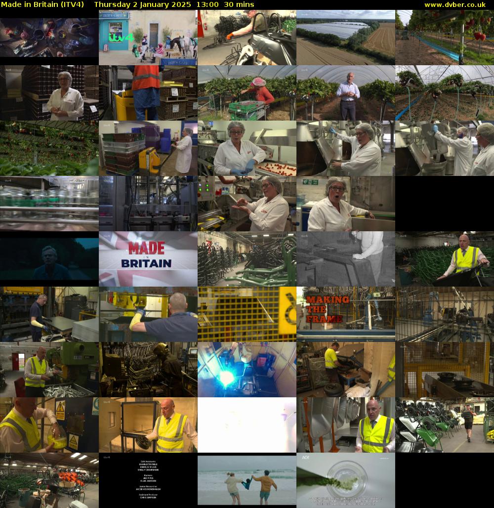 Made in Britain (ITV4) Thursday 2 January 2025 13:00 - 13:30