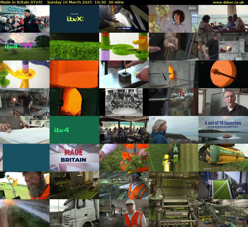 Made in Britain (ITV4) Sunday 16 March 2025 10:30 - 11:00