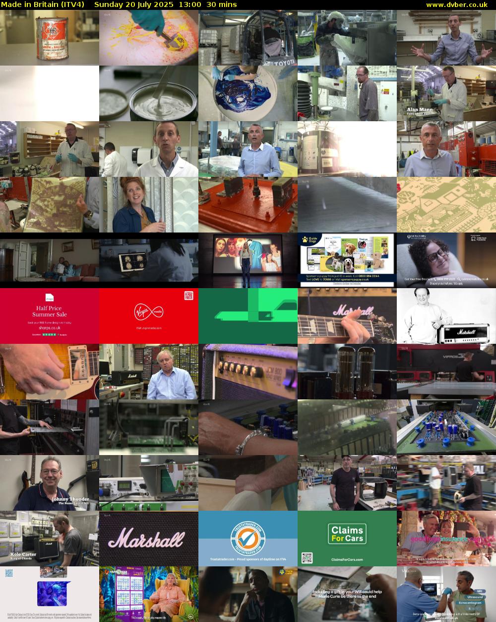 Made in Britain (ITV4) Sunday 20 July 2025 13:00 - 13:30