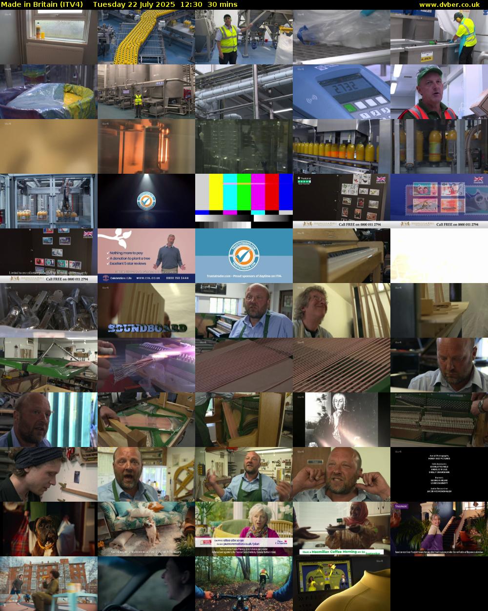 Made in Britain (ITV4) Tuesday 22 July 2025 12:30 - 13:00