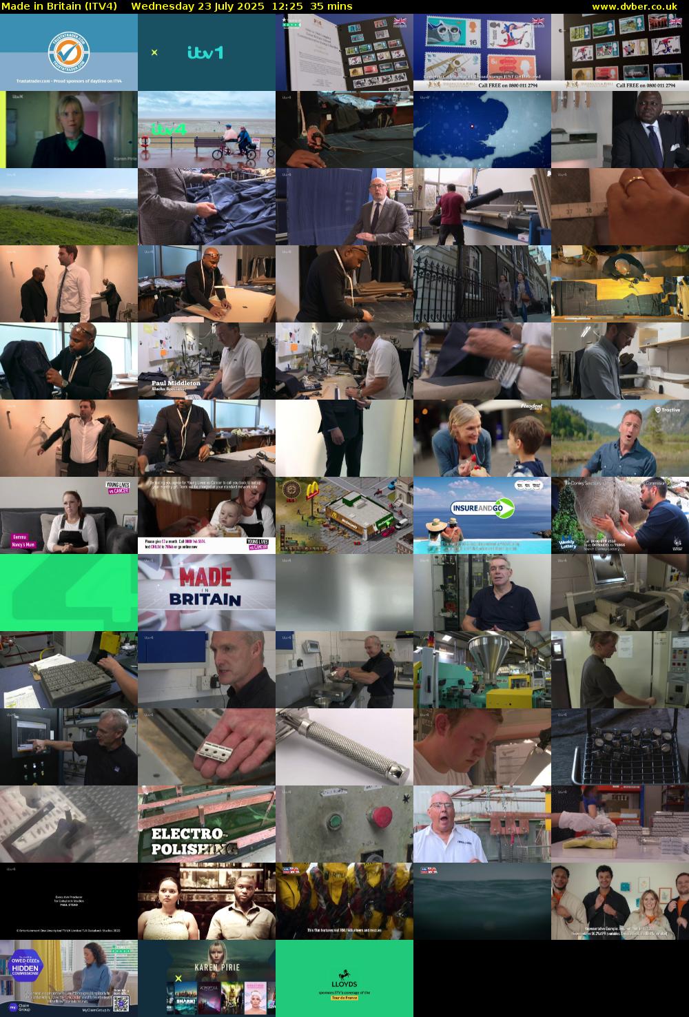 Made in Britain (ITV4) Wednesday 23 July 2025 12:25 - 13:00
