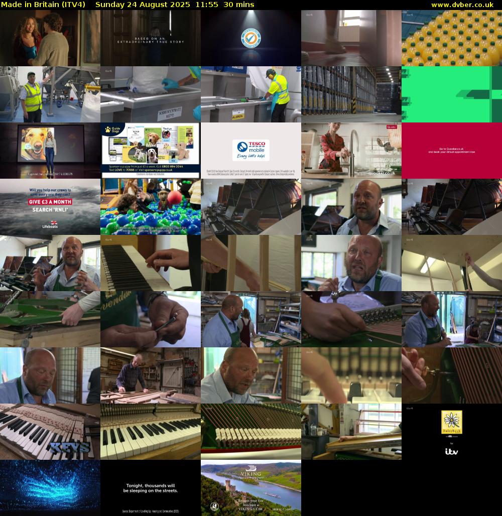 Made in Britain (ITV4) Sunday 24 August 2025 11:55 - 12:25