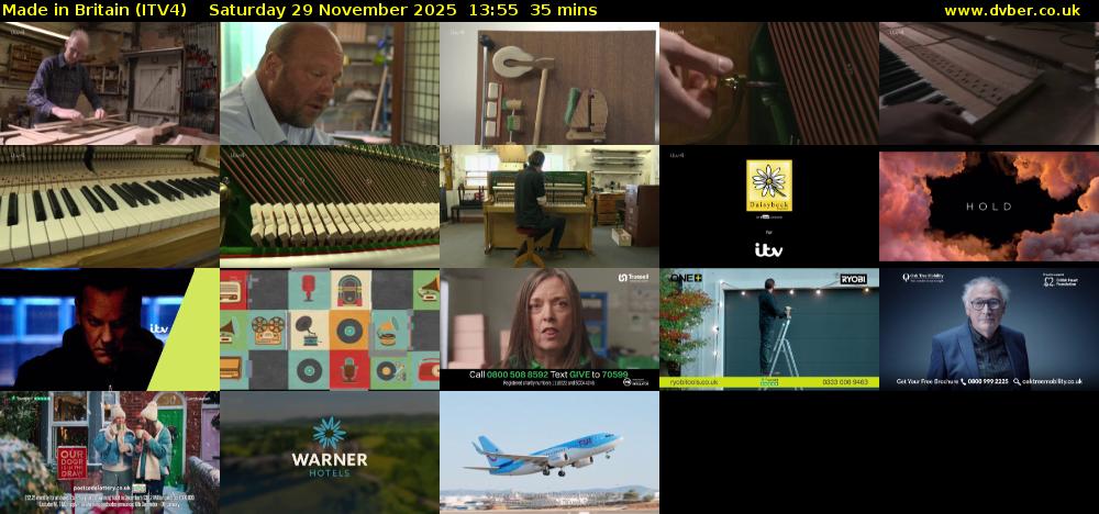 Made in Britain (ITV4) Saturday 29 November 2025 13:55 - 14:30