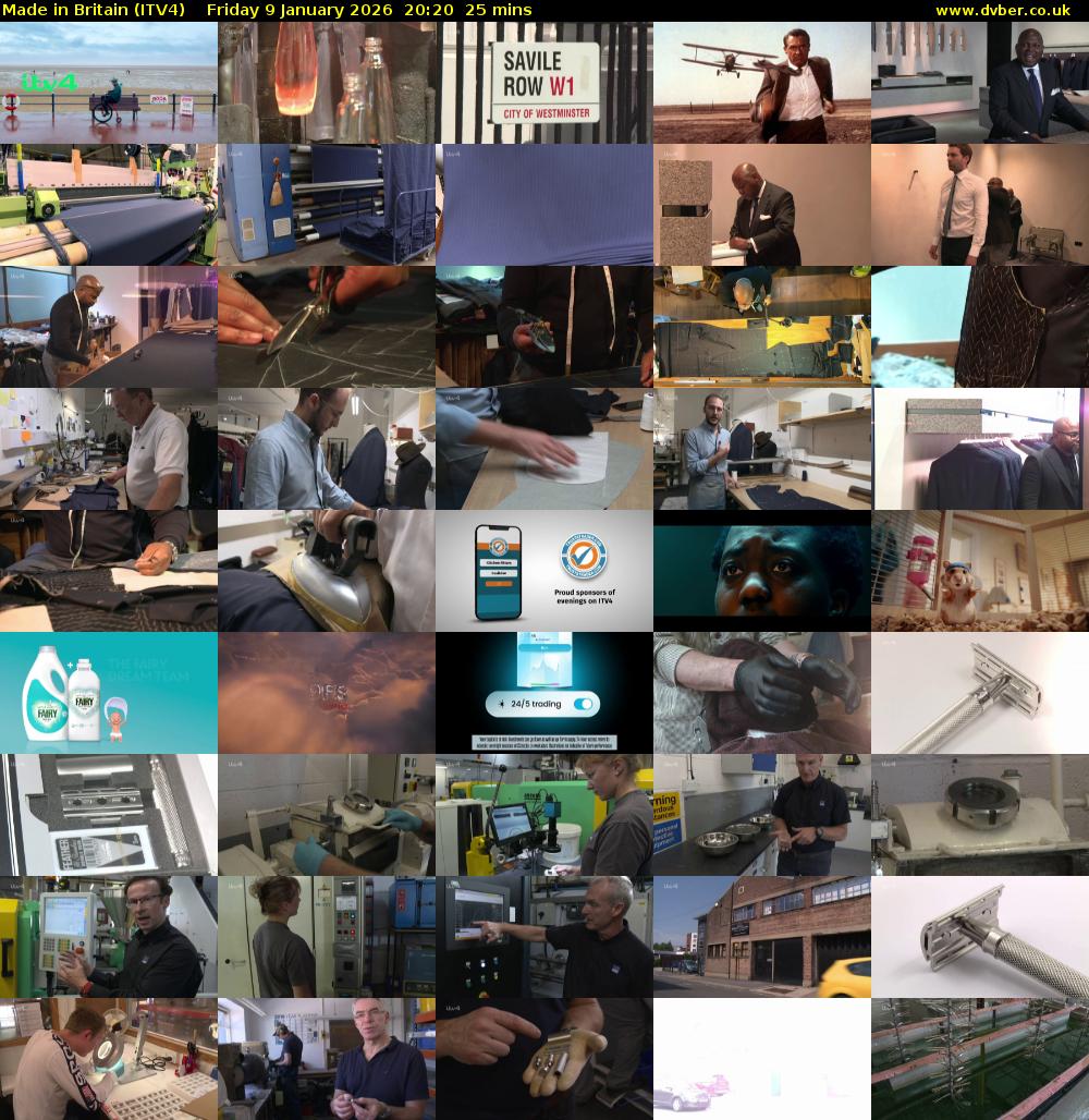 Made in Britain (ITV4) Friday 9 January 2026 20:20 - 20:45