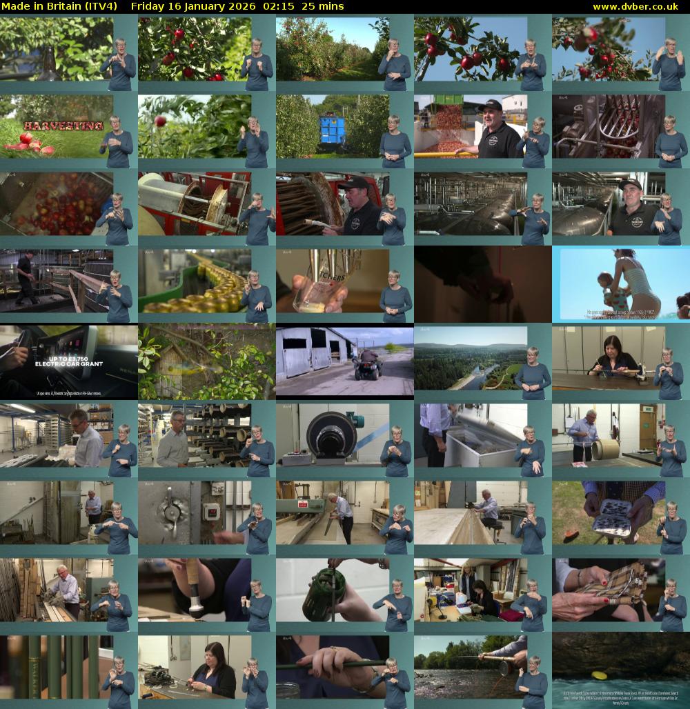 Made in Britain (ITV4) Friday 16 January 2026 02:15 - 02:40