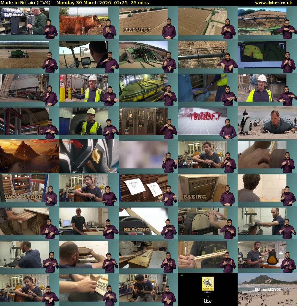 Made in Britain (ITV4) Monday 30 March 2026 02:25 - 02:50