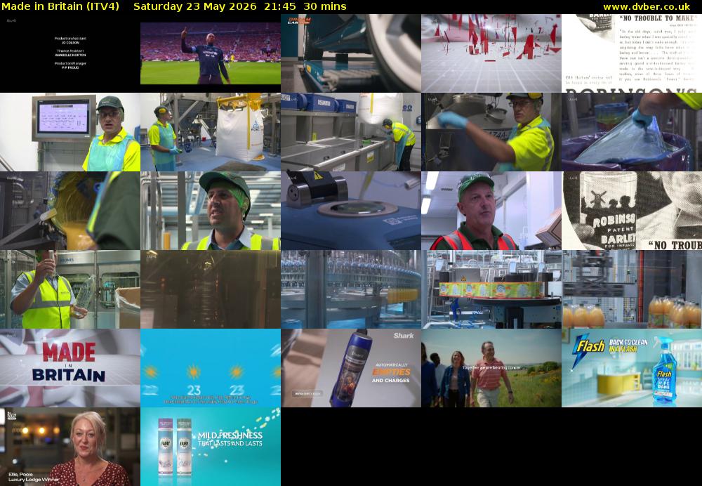 Made in Britain (ITV4) Saturday 23 May 2026 21:45 - 22:15