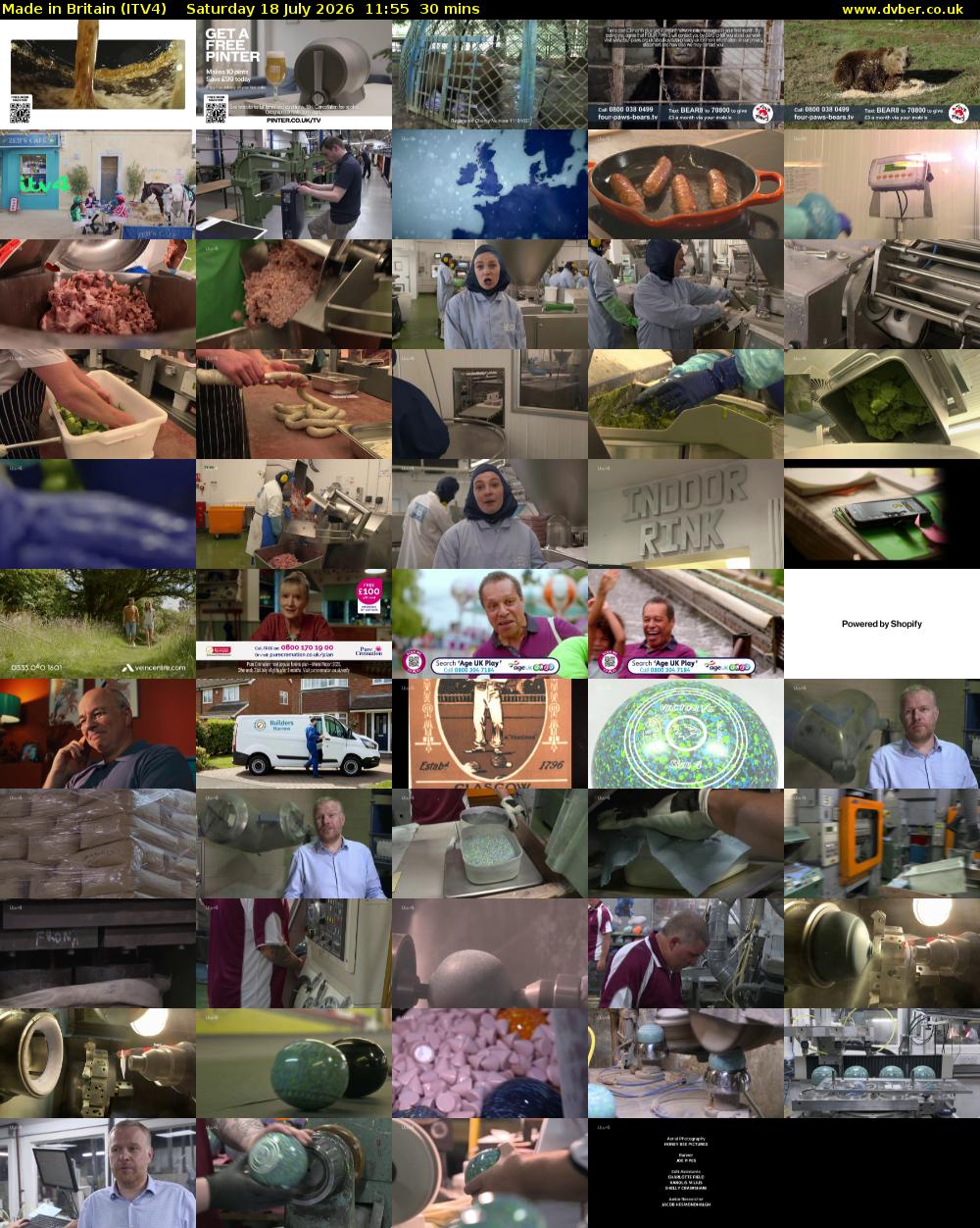 Made in Britain (ITV4) Saturday 18 July 2026 11:55 - 12:25