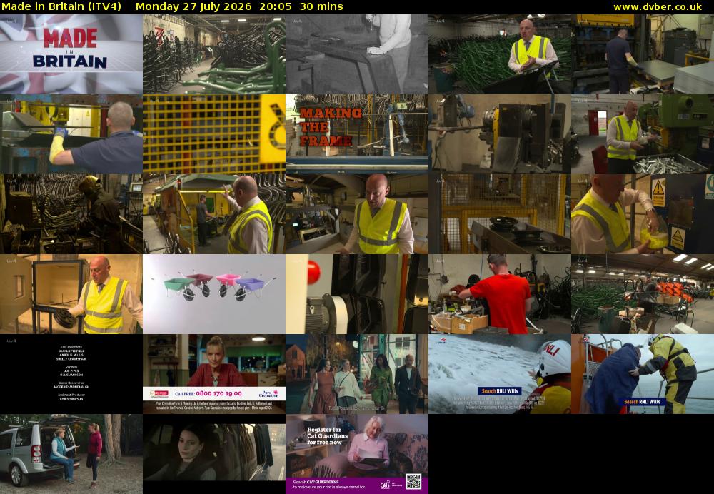 Made in Britain (ITV4) Monday 27 July 2026 20:05 - 20:35