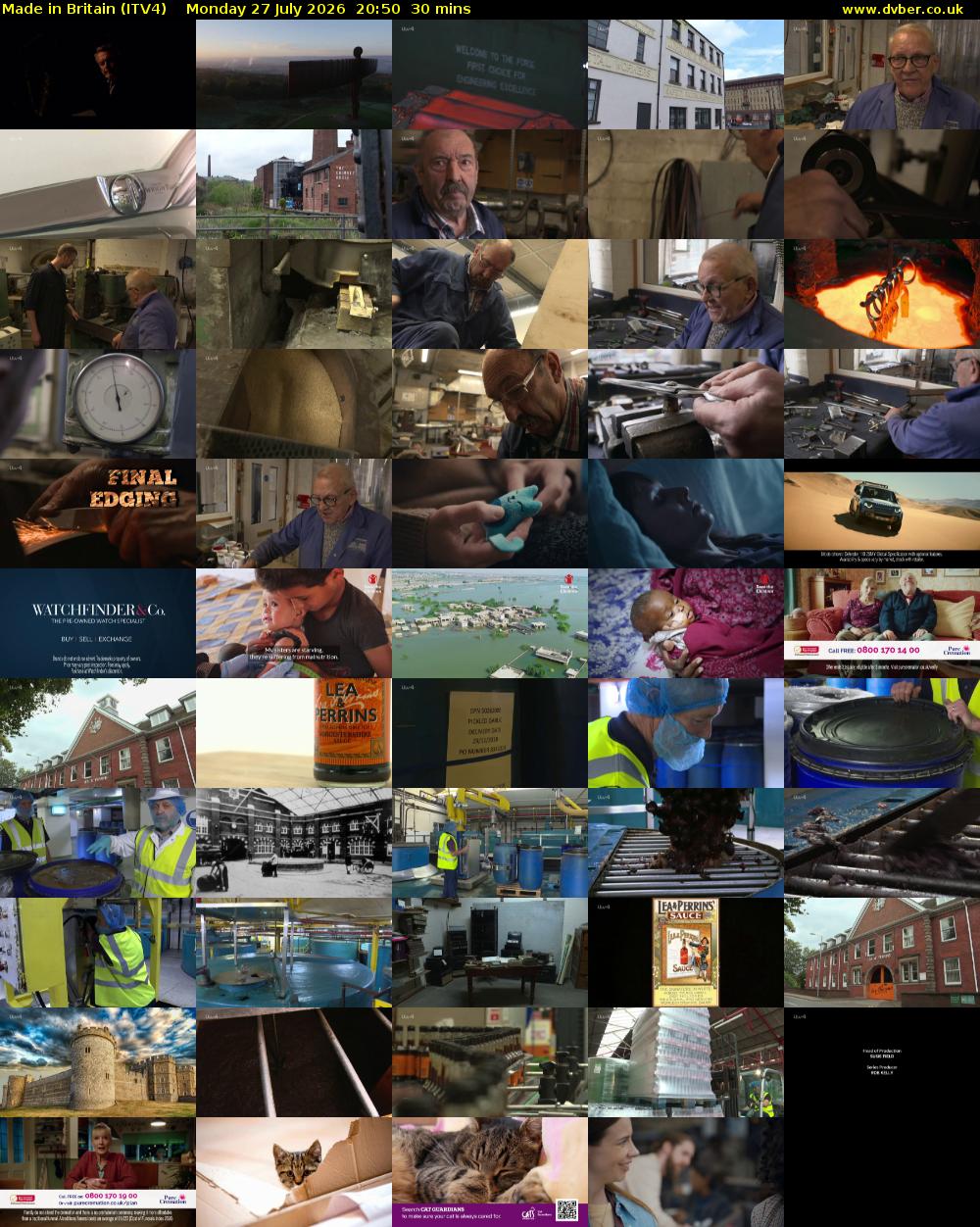 Made in Britain (ITV4) Monday 27 July 2026 20:50 - 21:20