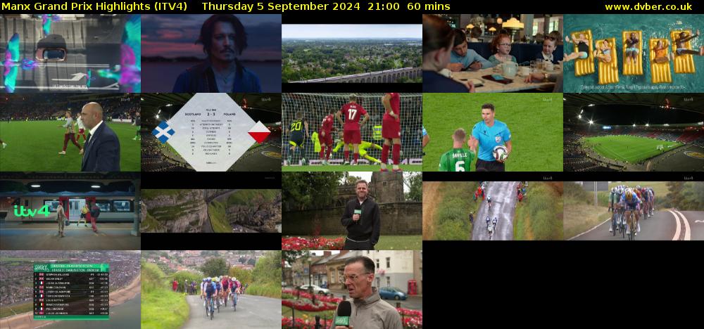 Manx Grand Prix Highlights (ITV4) Thursday 5 September 2024 21:00 - 22:00