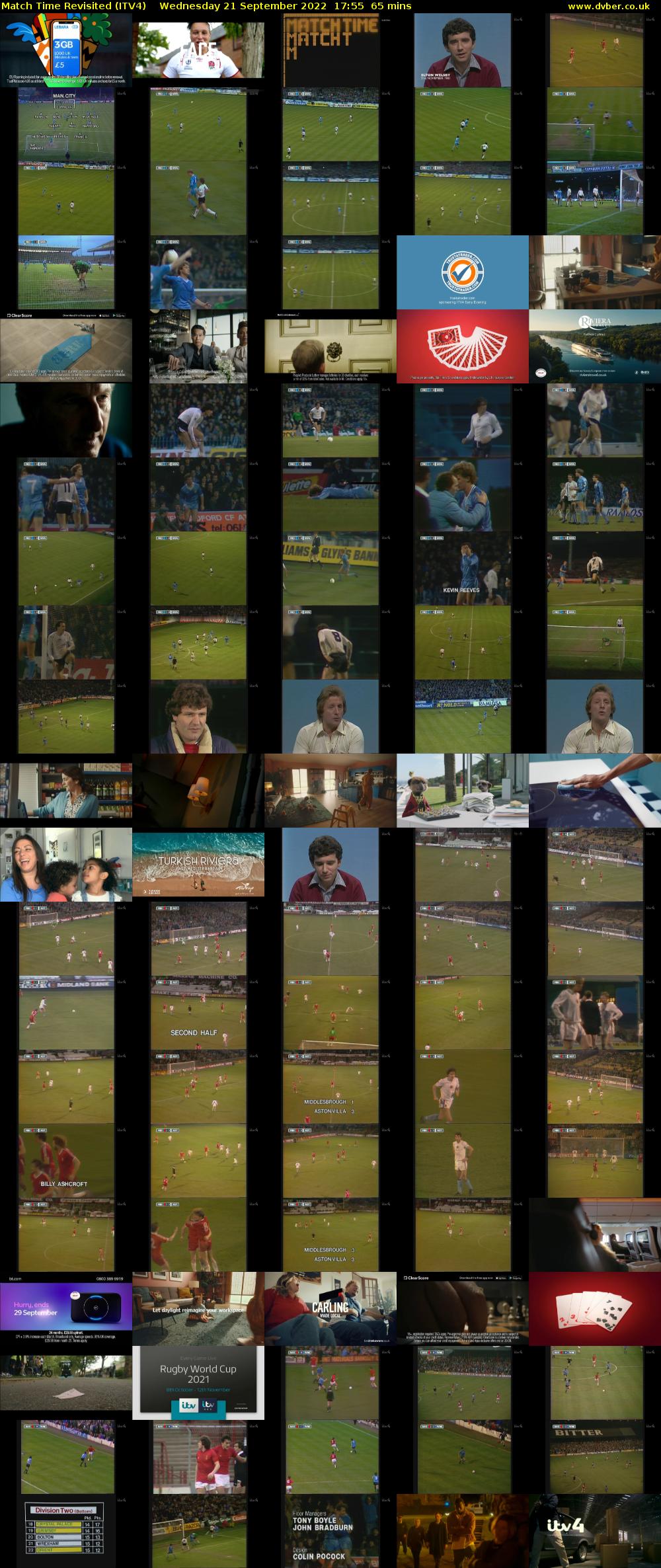 Match Time Revisited (ITV4) Wednesday 21 September 2022 17:55 - 19:00