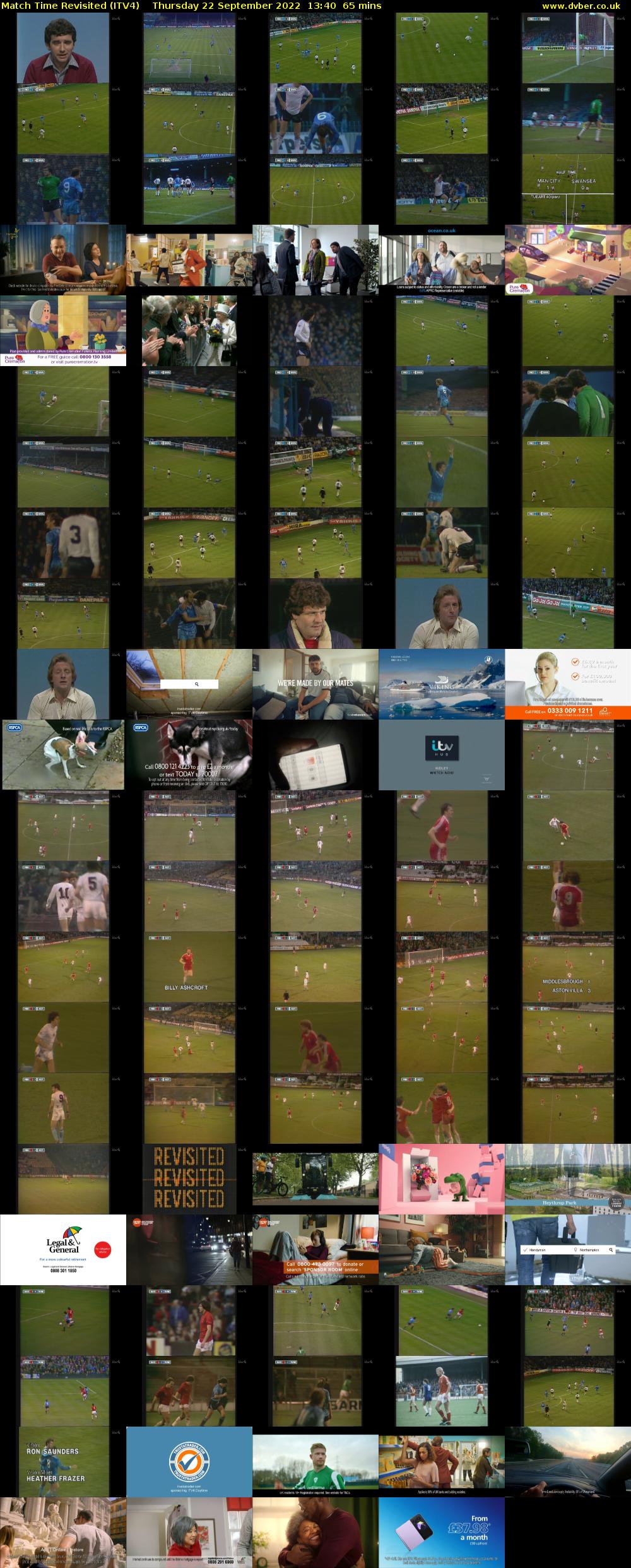 Match Time Revisited (ITV4) Thursday 22 September 2022 13:40 - 14:45