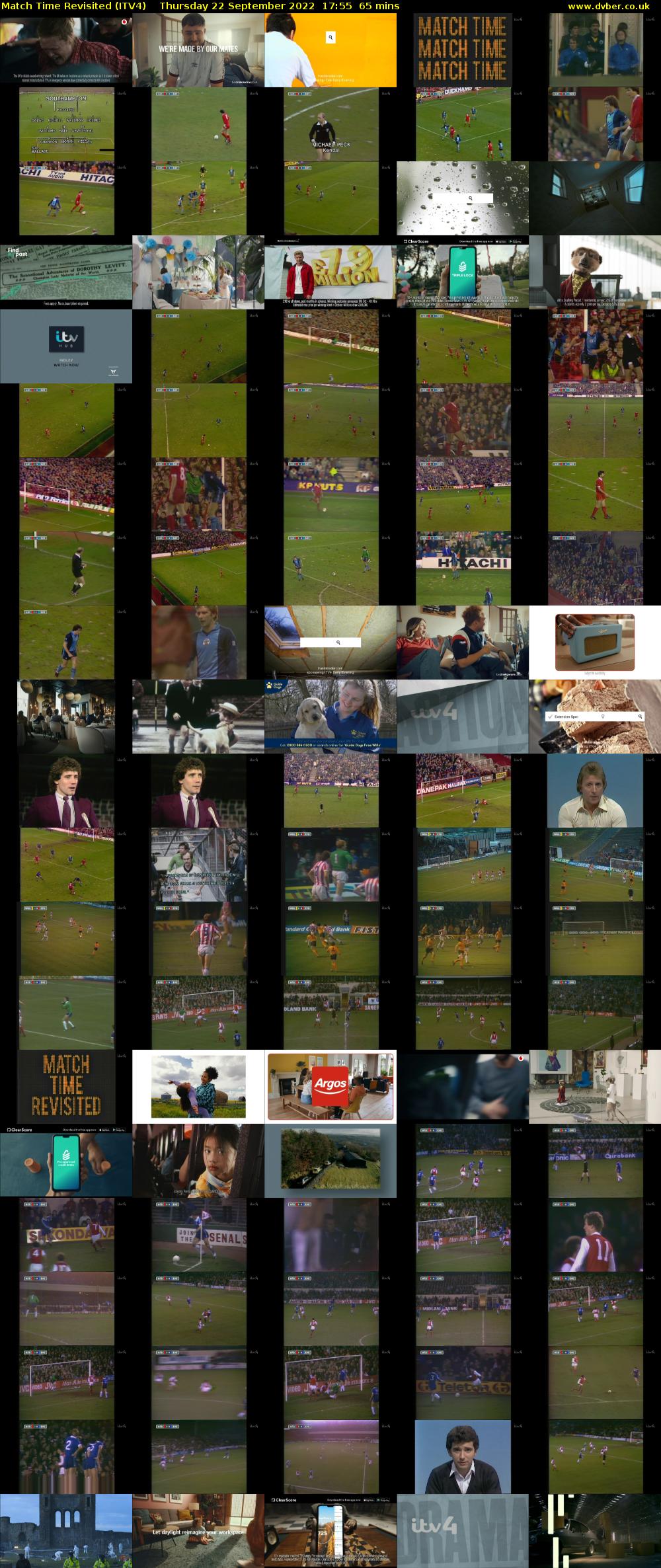Match Time Revisited (ITV4) Thursday 22 September 2022 17:55 - 19:00