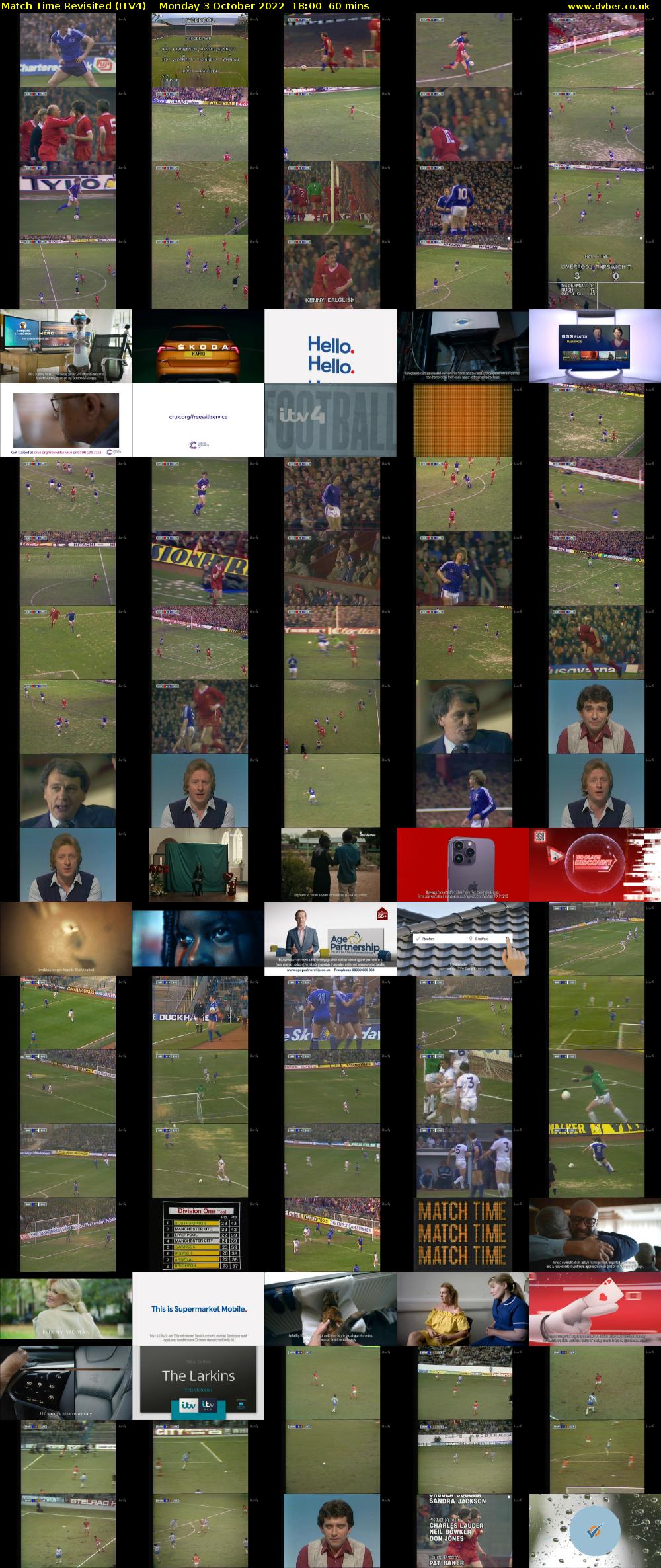 Match Time Revisited (ITV4) Monday 3 October 2022 18:00 - 19:00