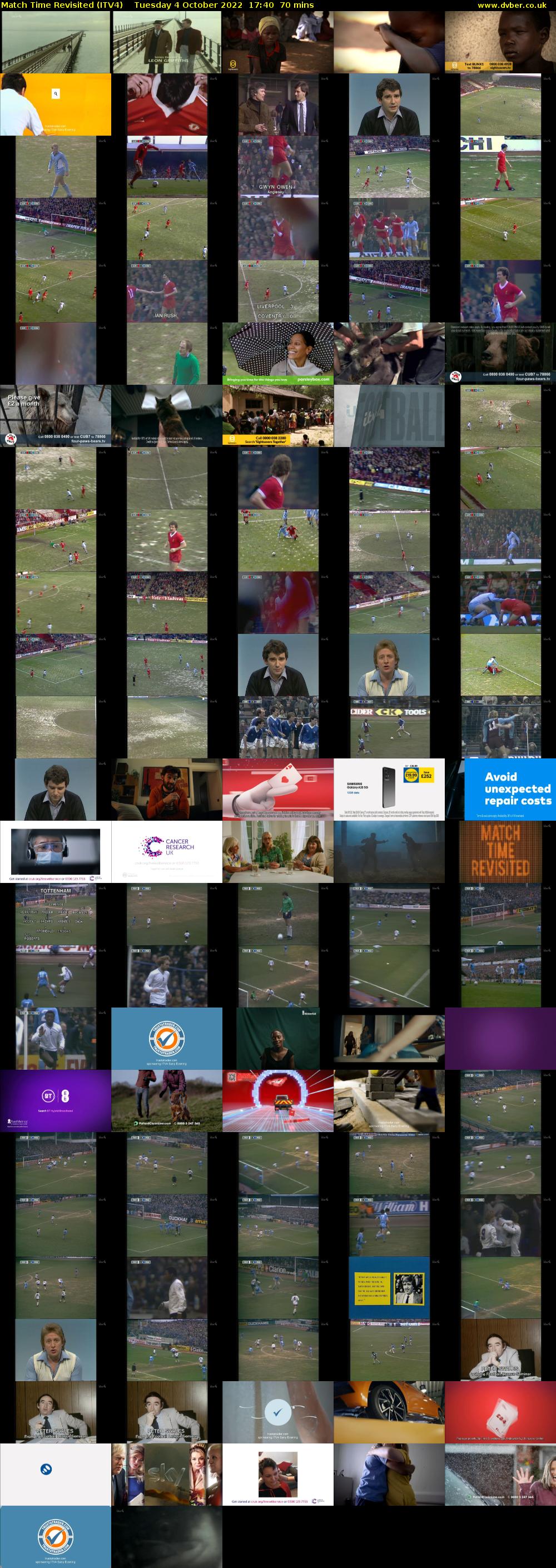 Match Time Revisited (ITV4) Tuesday 4 October 2022 17:40 - 18:50