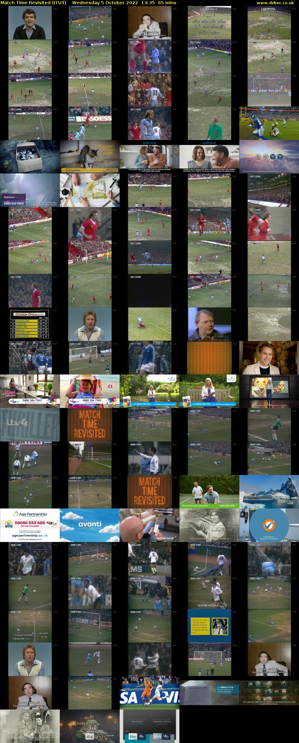 Match Time Revisited (ITV4) Wednesday 5 October 2022 13:35 - 14:40