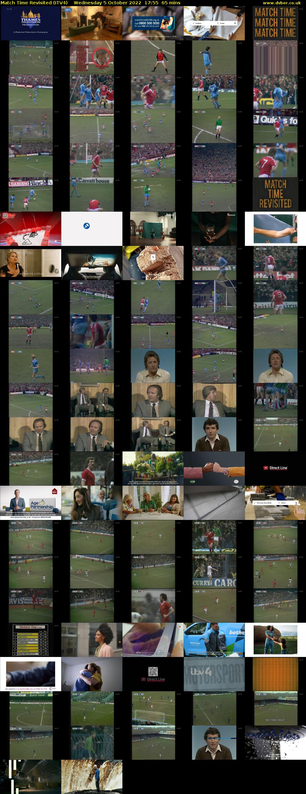 Match Time Revisited (ITV4) Wednesday 5 October 2022 17:55 - 19:00