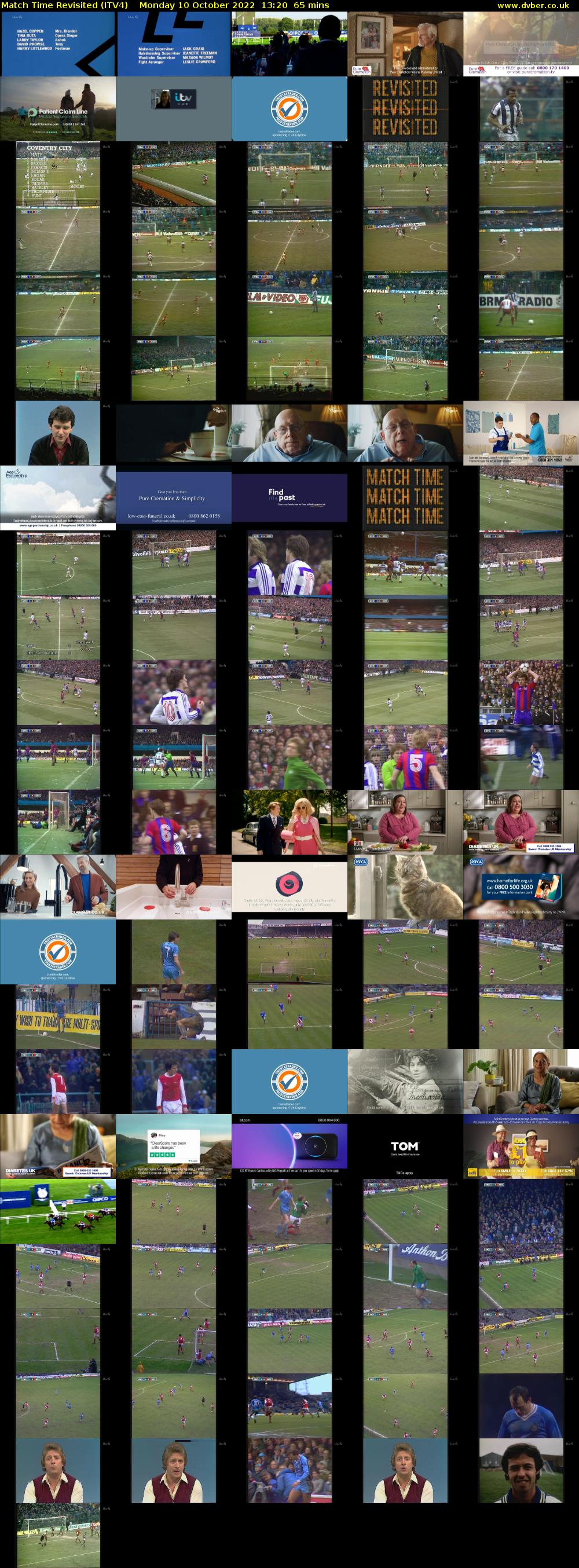 Match Time Revisited (ITV4) Monday 10 October 2022 13:20 - 14:25
