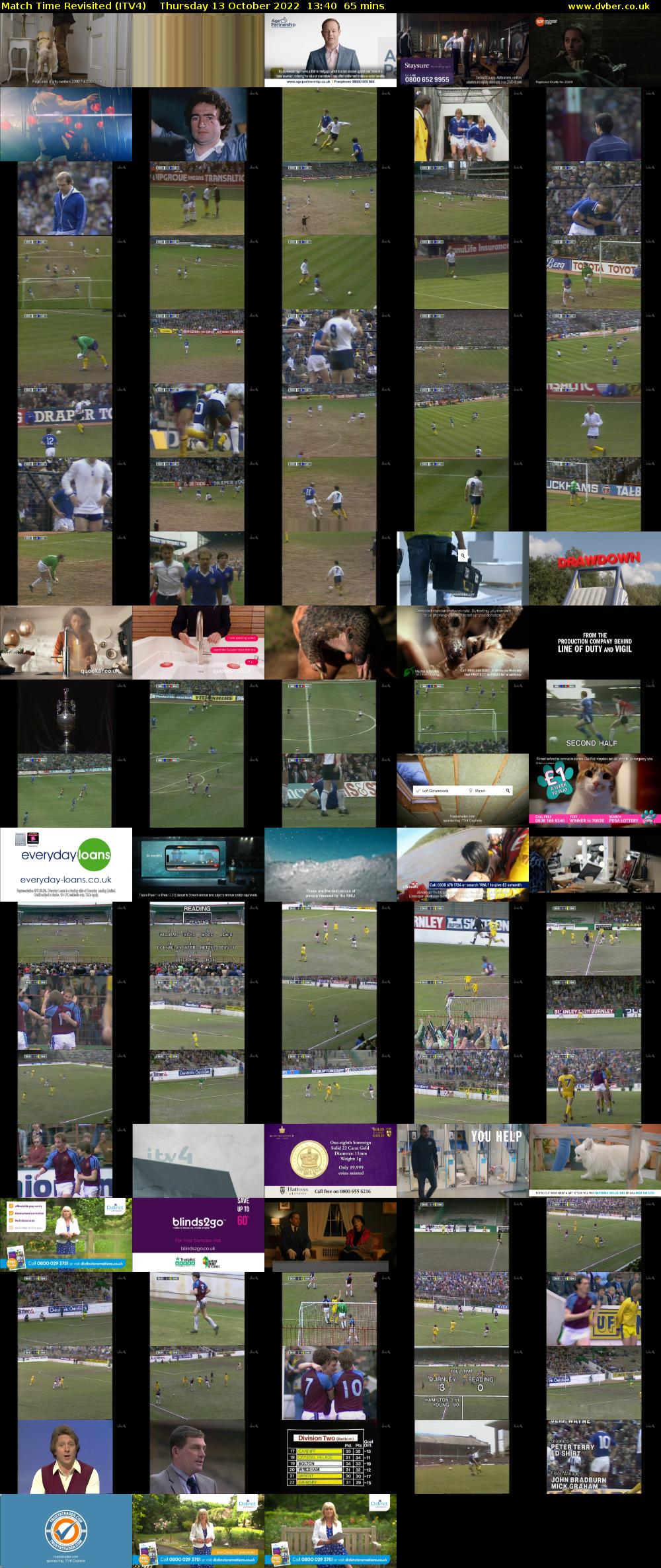 Match Time Revisited (ITV4) Thursday 13 October 2022 13:40 - 14:45