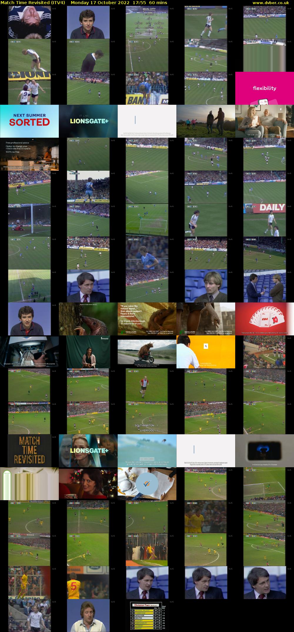 Match Time Revisited (ITV4) Monday 17 October 2022 17:55 - 18:55