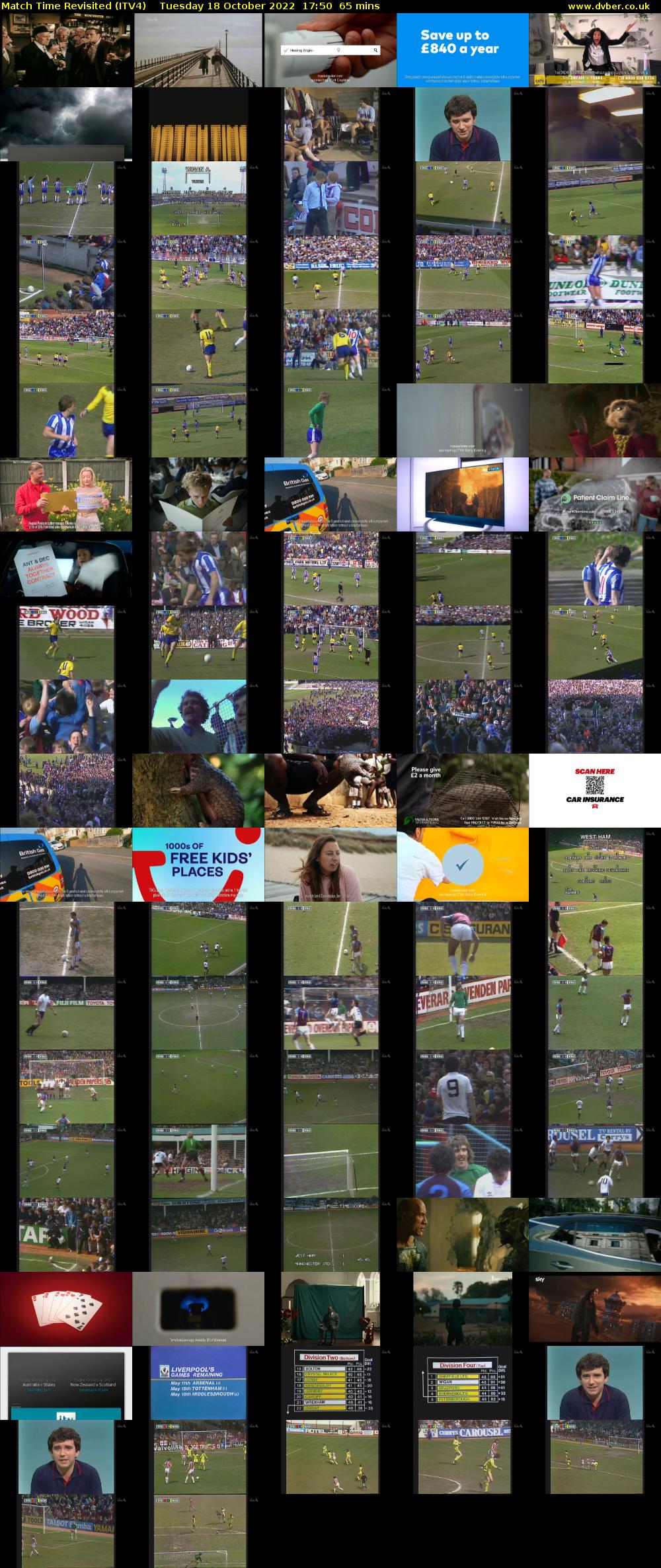 Match Time Revisited (ITV4) Tuesday 18 October 2022 17:50 - 18:55