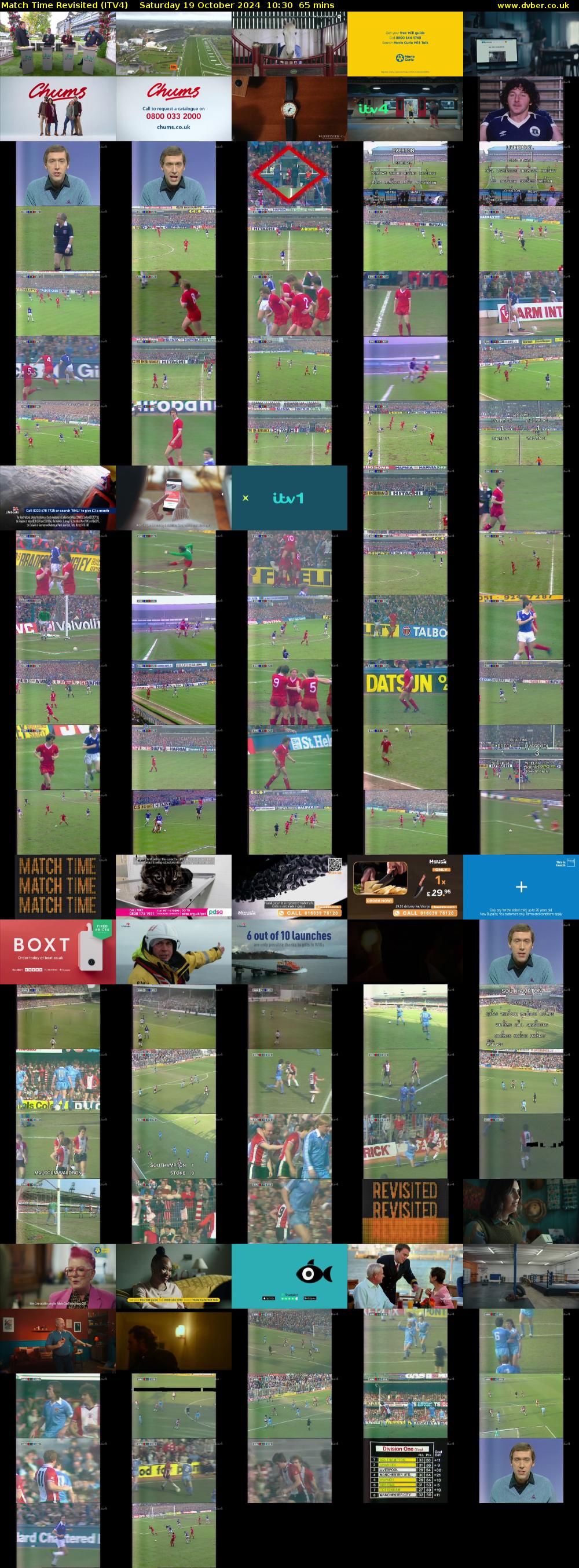 Match Time Revisited (ITV4) Saturday 19 October 2024 10:30 - 11:35