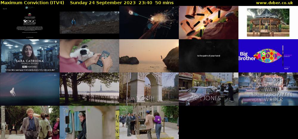 Maximum Conviction (ITV4) Sunday 24 September 2023 23:40 - 00:30