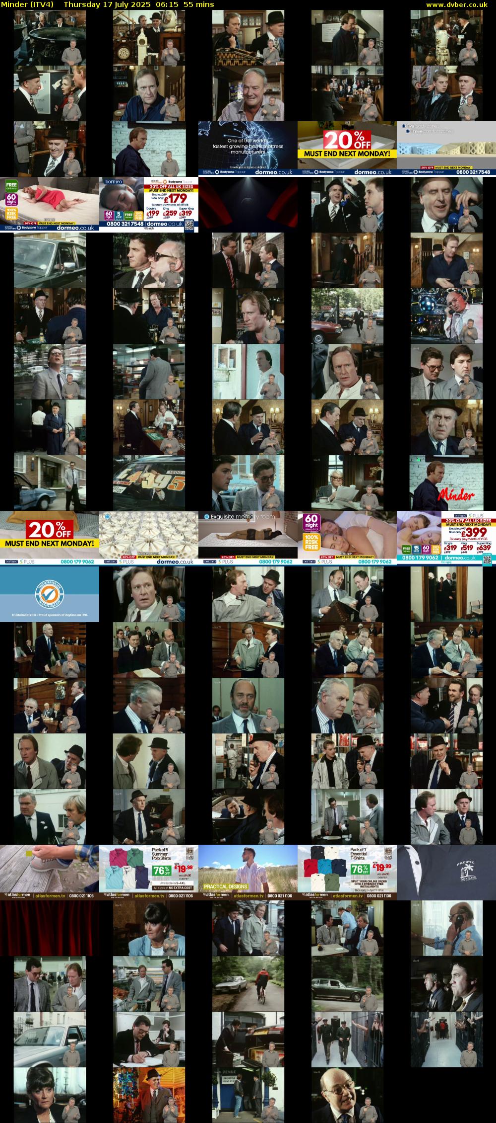 Minder (ITV4) Thursday 17 July 2025 06:15 - 07:10