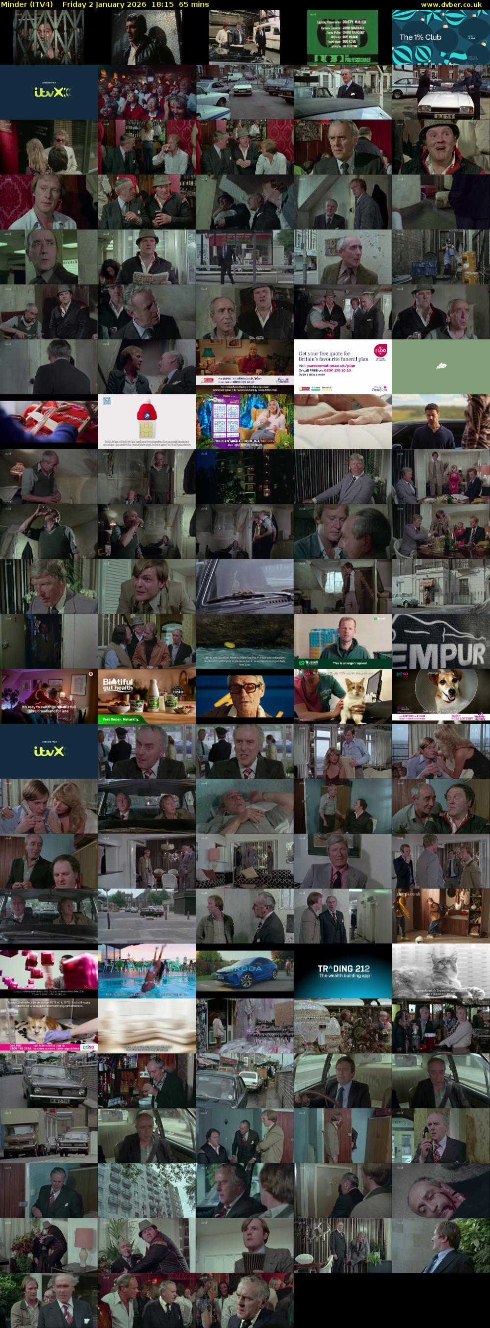 Minder (ITV4) Friday 2 January 2026 18:15 - 19:20