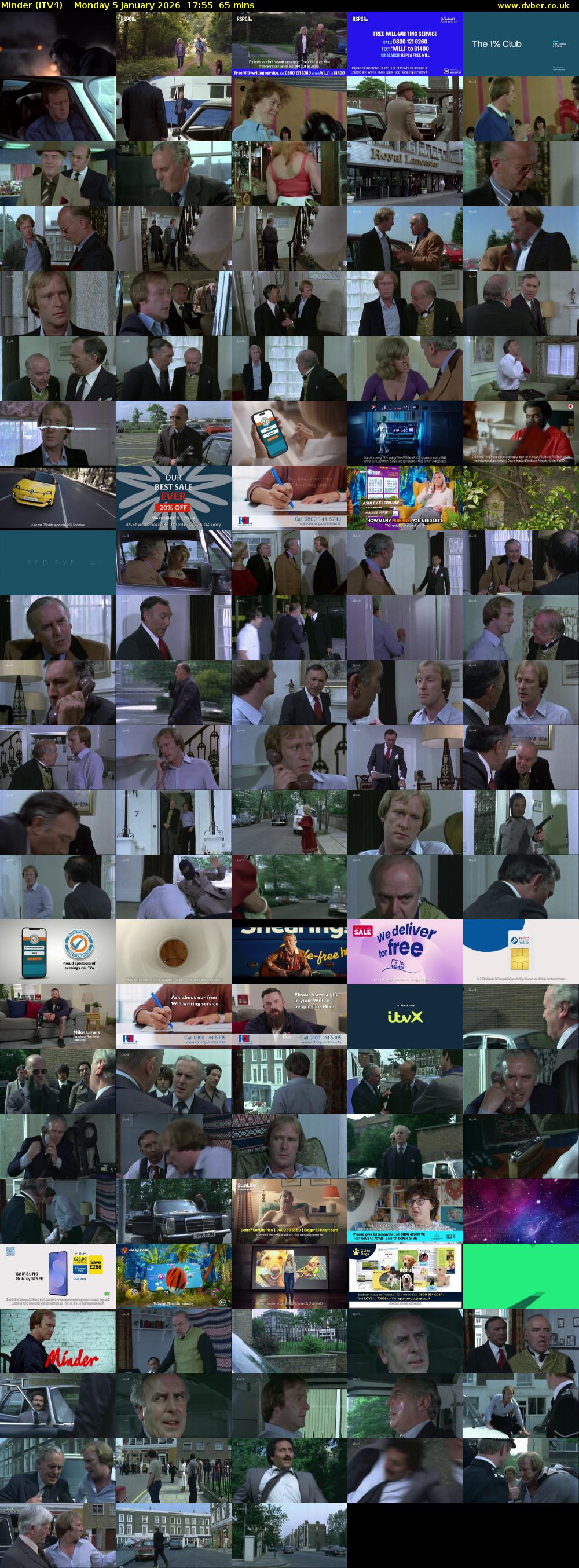 Minder (ITV4) Monday 5 January 2026 17:55 - 19:00