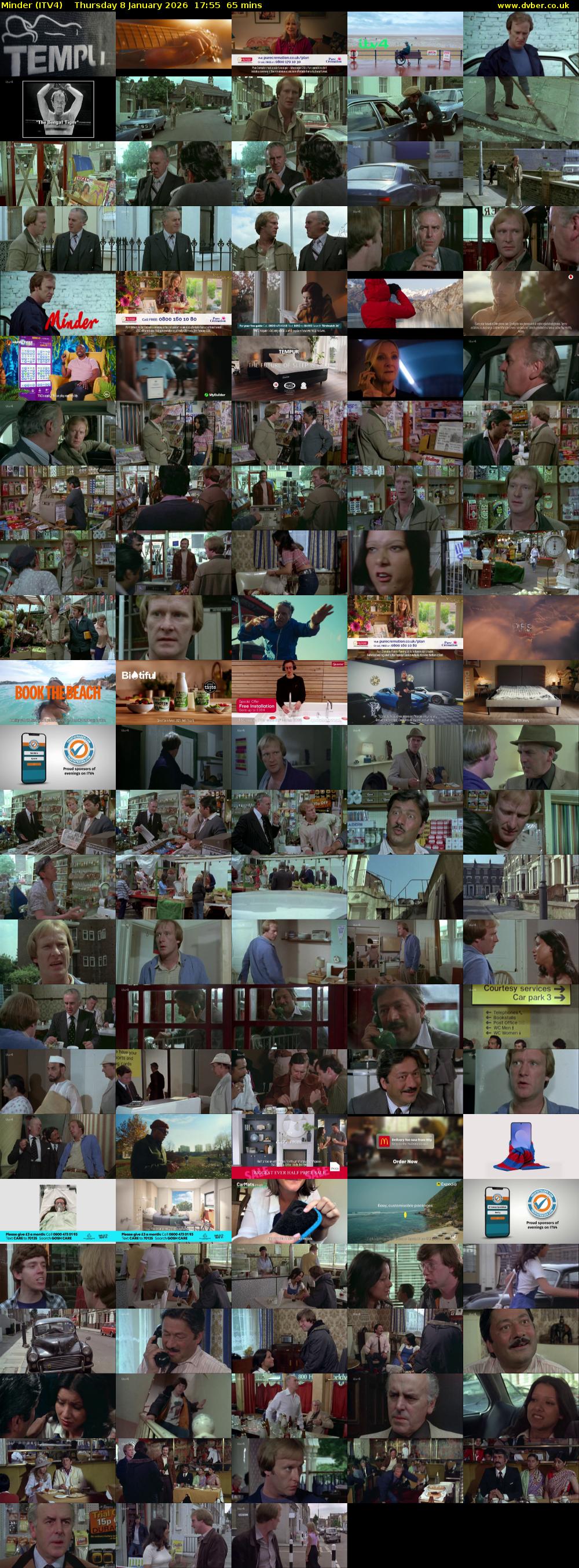 Minder (ITV4) Thursday 8 January 2026 17:55 - 19:00