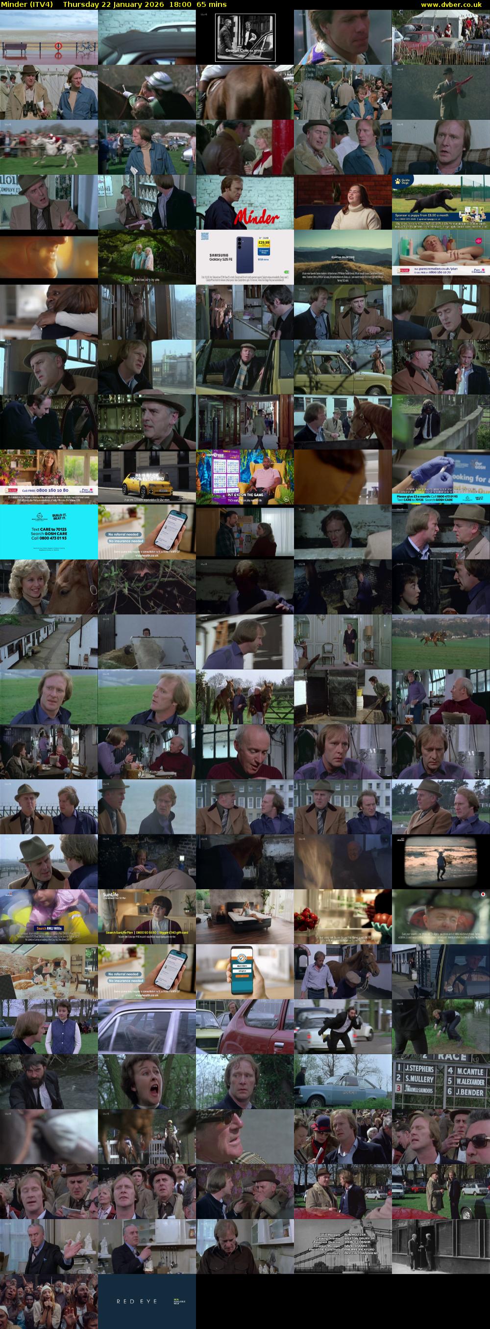 Minder (ITV4) Thursday 22 January 2026 18:00 - 19:05