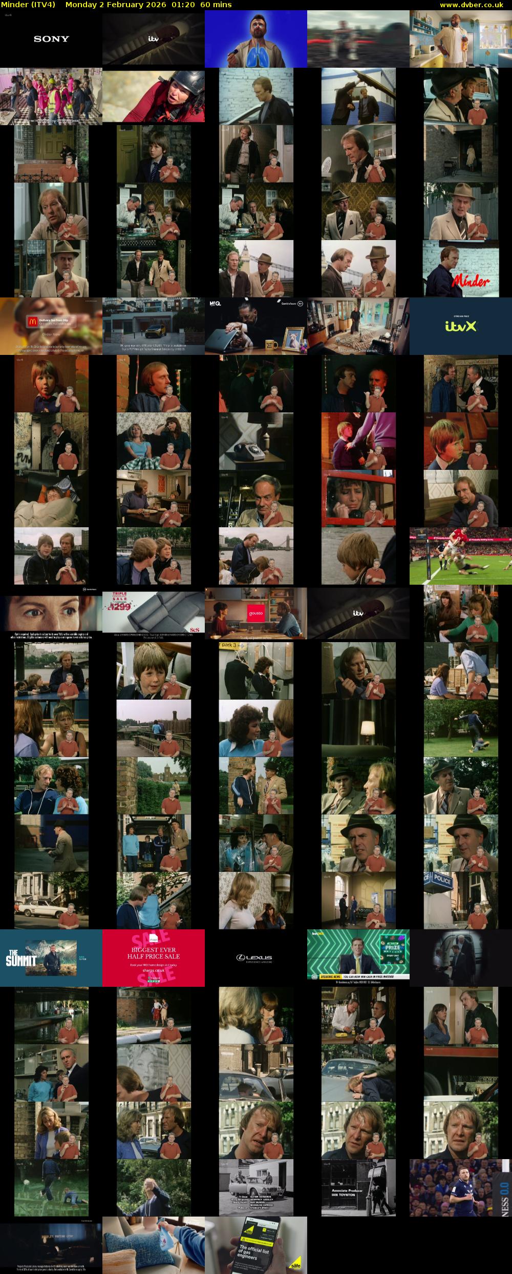 Minder (ITV4) Monday 2 February 2026 01:20 - 02:20