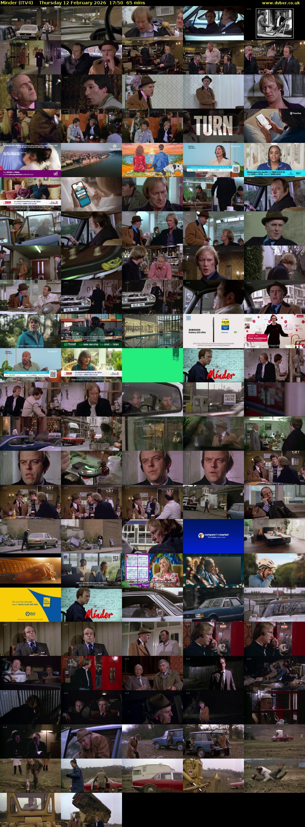 Minder (ITV4) Thursday 12 February 2026 17:50 - 18:55