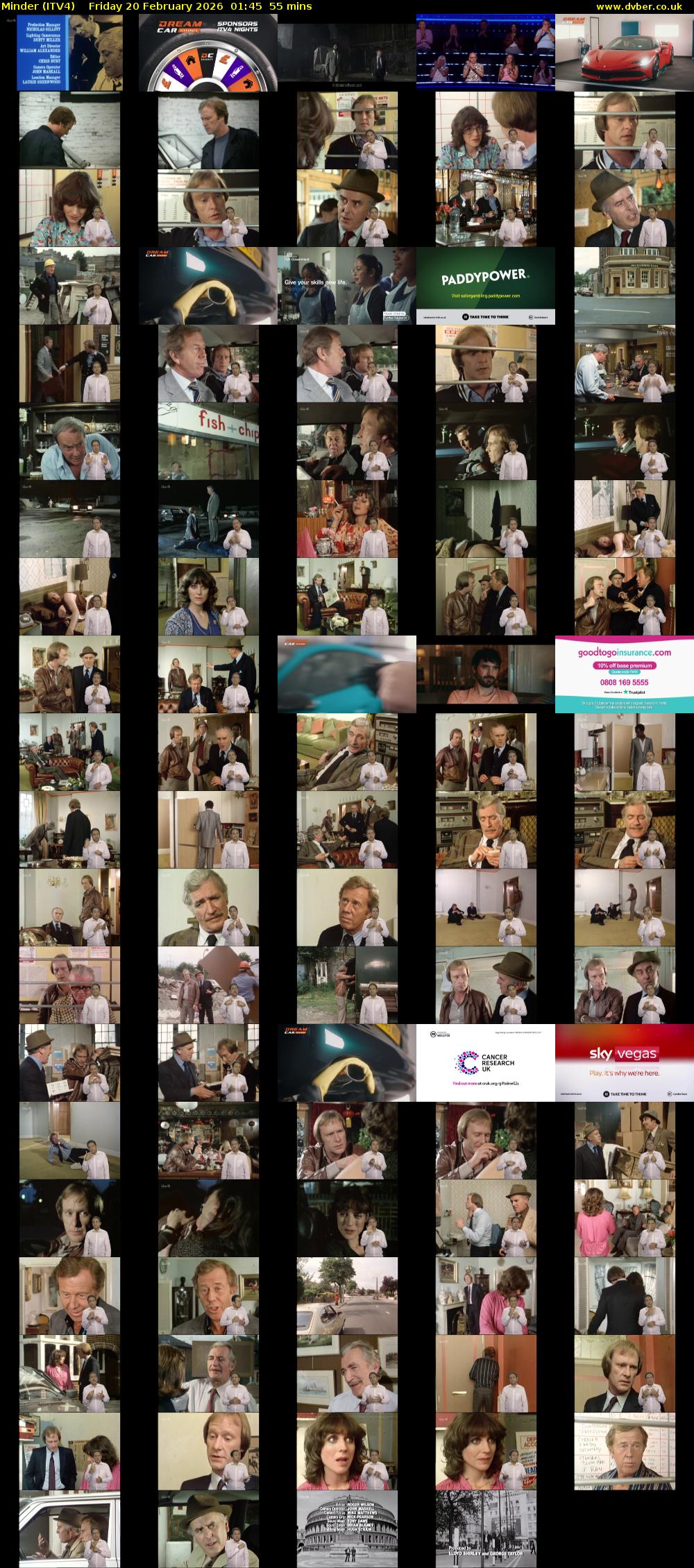 Minder (ITV4) Friday 20 February 2026 01:45 - 02:40