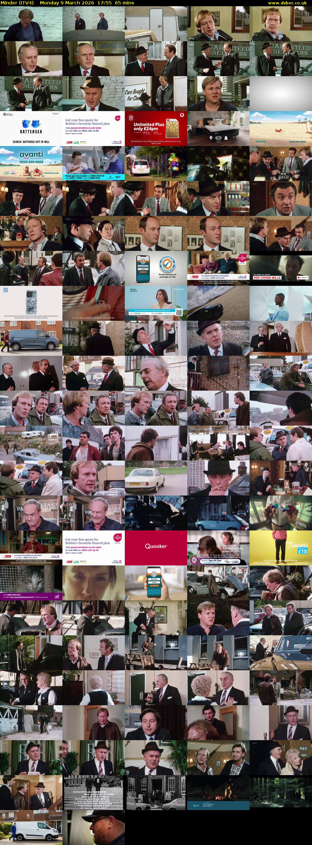 Minder (ITV4) Monday 9 March 2026 17:55 - 19:00